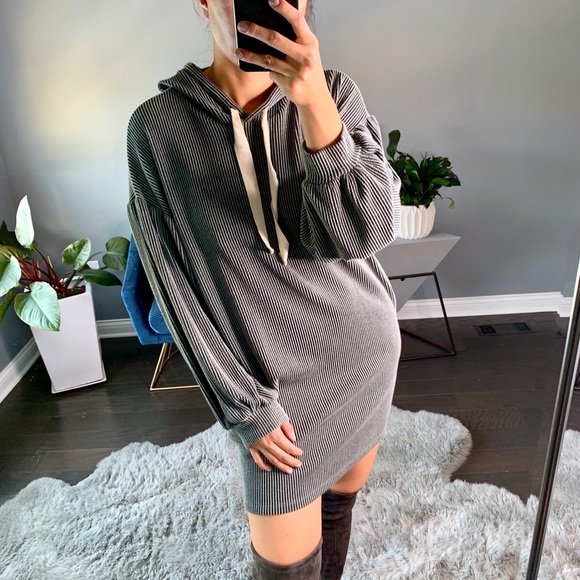 🏷Charcoal Ribbed hoodie - Picture 6 of 6